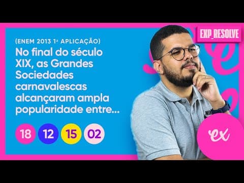 Thumbnail da aula: NO FINAL DO SÉCULO XIX, AS GRANDES SOCIEDADES (...) | DIVERSIDADE CULTURAL E ESTRATIFICAÇÃO SOCIAL