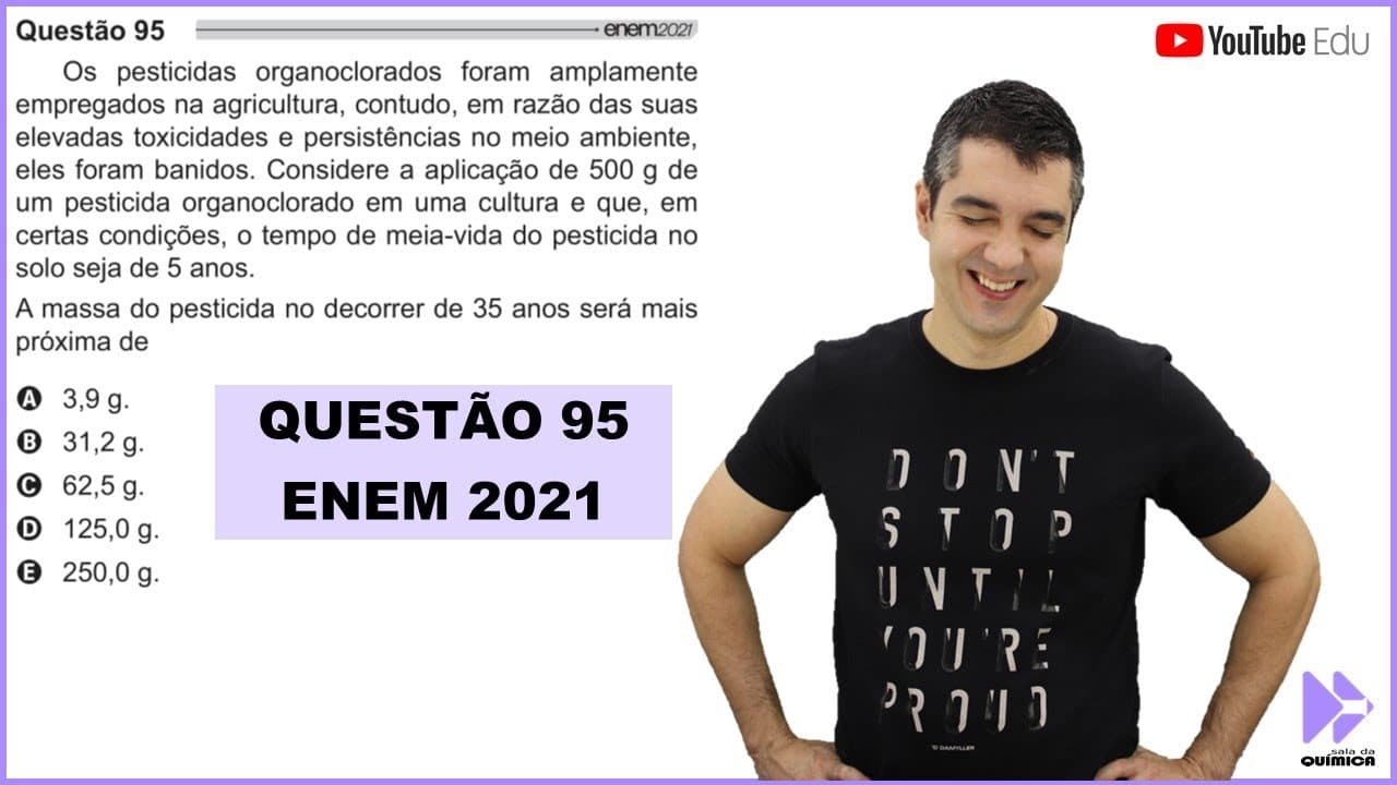 Thumbnail: QUÍMICA ENEM 2021! "Os pesticidas organoclorados foram amplamente empregados na agricultura..."
