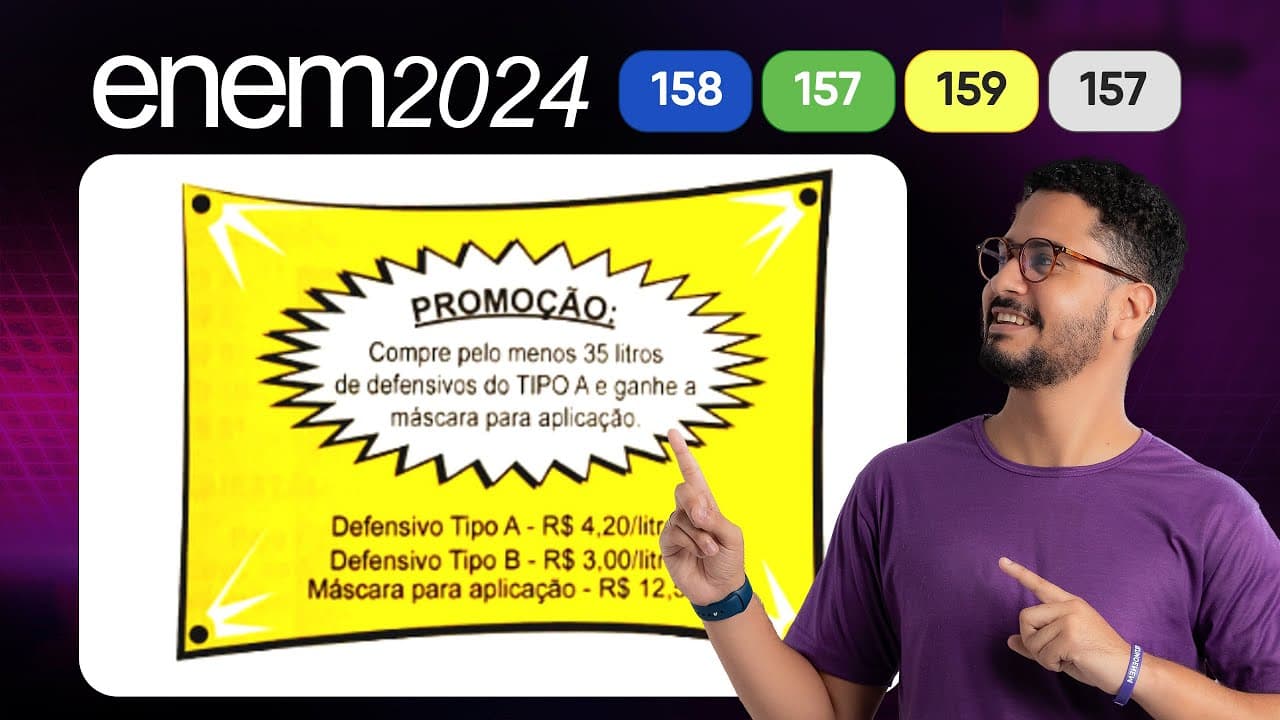 Thumbnail: Questão 158 - Caderno Azul | Razão e proporção | MATEMÁTICA ENEM 2024