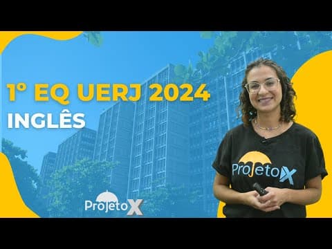 Thumbnail da aula: Resolução do 1ºEQ UERJ 2024 - INGLÊS | Profa.: Jéssica Medeiros | Ao Vivo