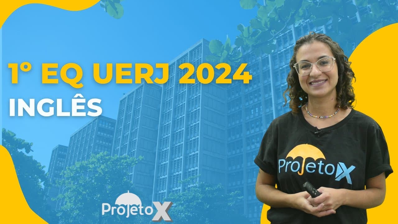 Thumbnail: Resolução do 1ºEQ UERJ 2024 - INGLÊS | Profa.: Jéssica Medeiros | Ao Vivo