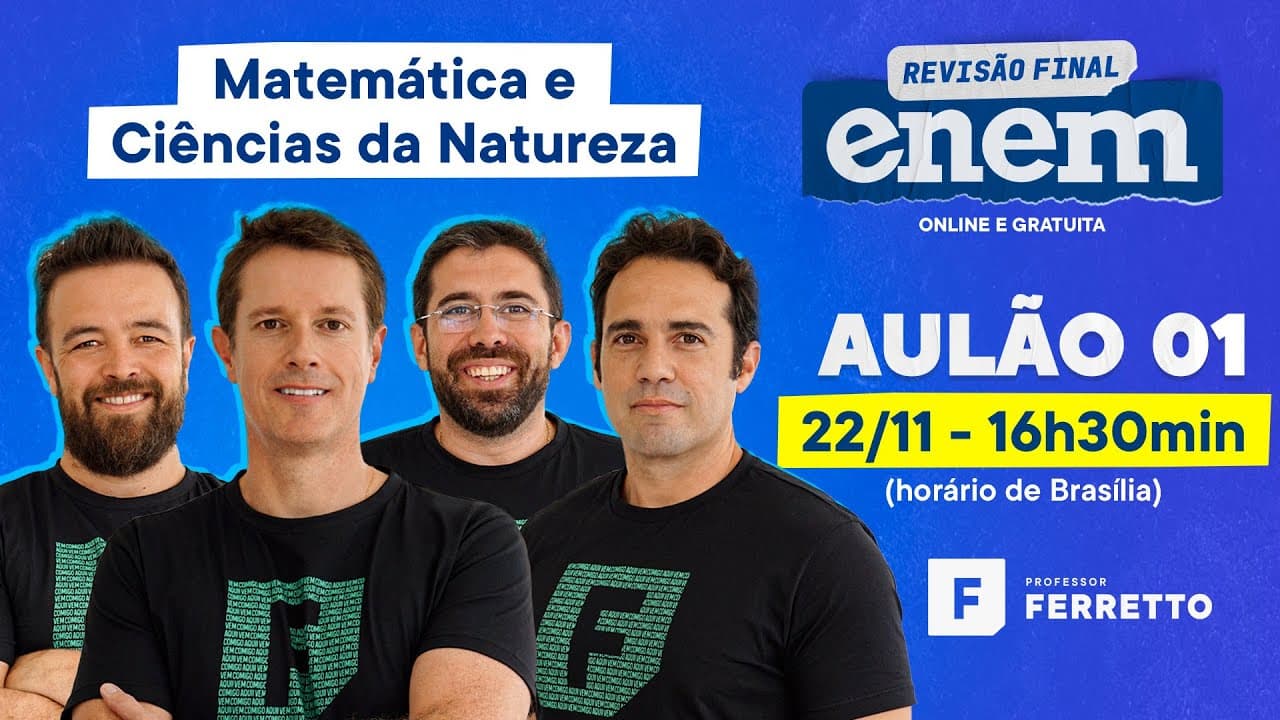 Thumbnail: Revisão Final ENEM 2021 - Aula 1 - Matemática e Ciências da Natureza