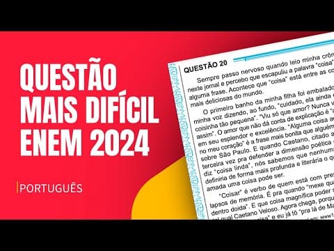 Thumbnail da aula: QUESTÃO DE PORTUGUÊS MAIS DIFÍCIL DO ENEM 2024 | Proenem