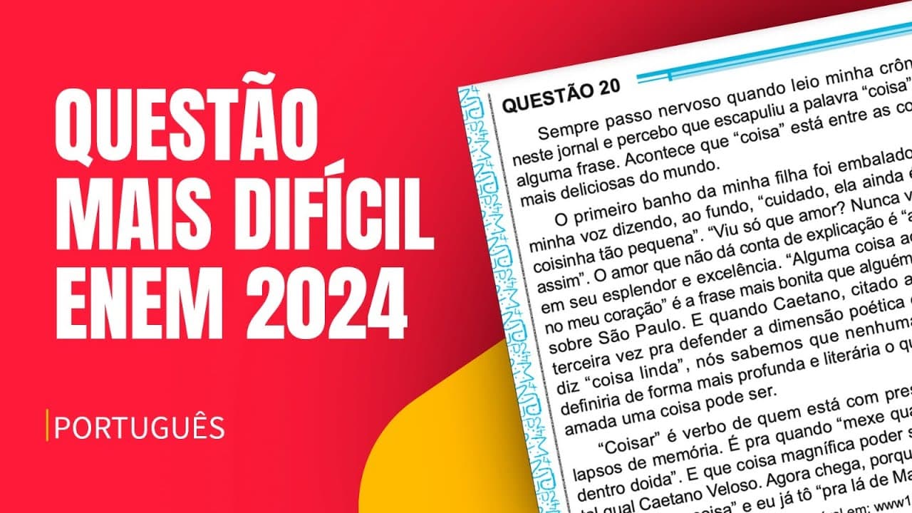 Thumbnail: QUESTÃO DE PORTUGUÊS MAIS DIFÍCIL DO ENEM 2024 | Proenem