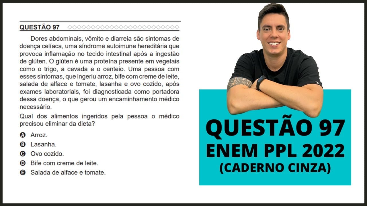 Thumbnail: BIOLOGIA ENEM PPL 2022! "Dores abdominais, vômito e diarreia são sintomas..."