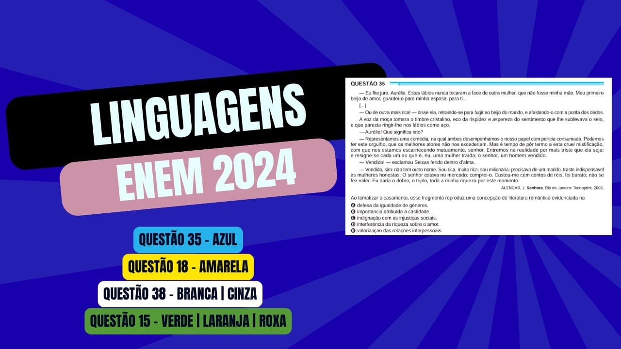 Thumbnail: Resolução questão 35 (PROVA AZUL) | Linguagens ENEM 2024