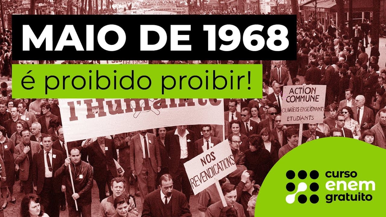 Thumbnail: MAIO DE 1968: é proibido proibir! Cronologia do movimento | História para o Enem | Mariane Martins