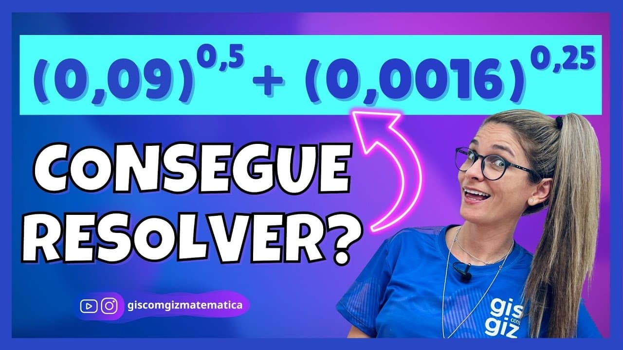 Thumbnail: EXPRESSÃO COM BASE E EXPOENTE RACIONAL | Expressão com números decimais e fração