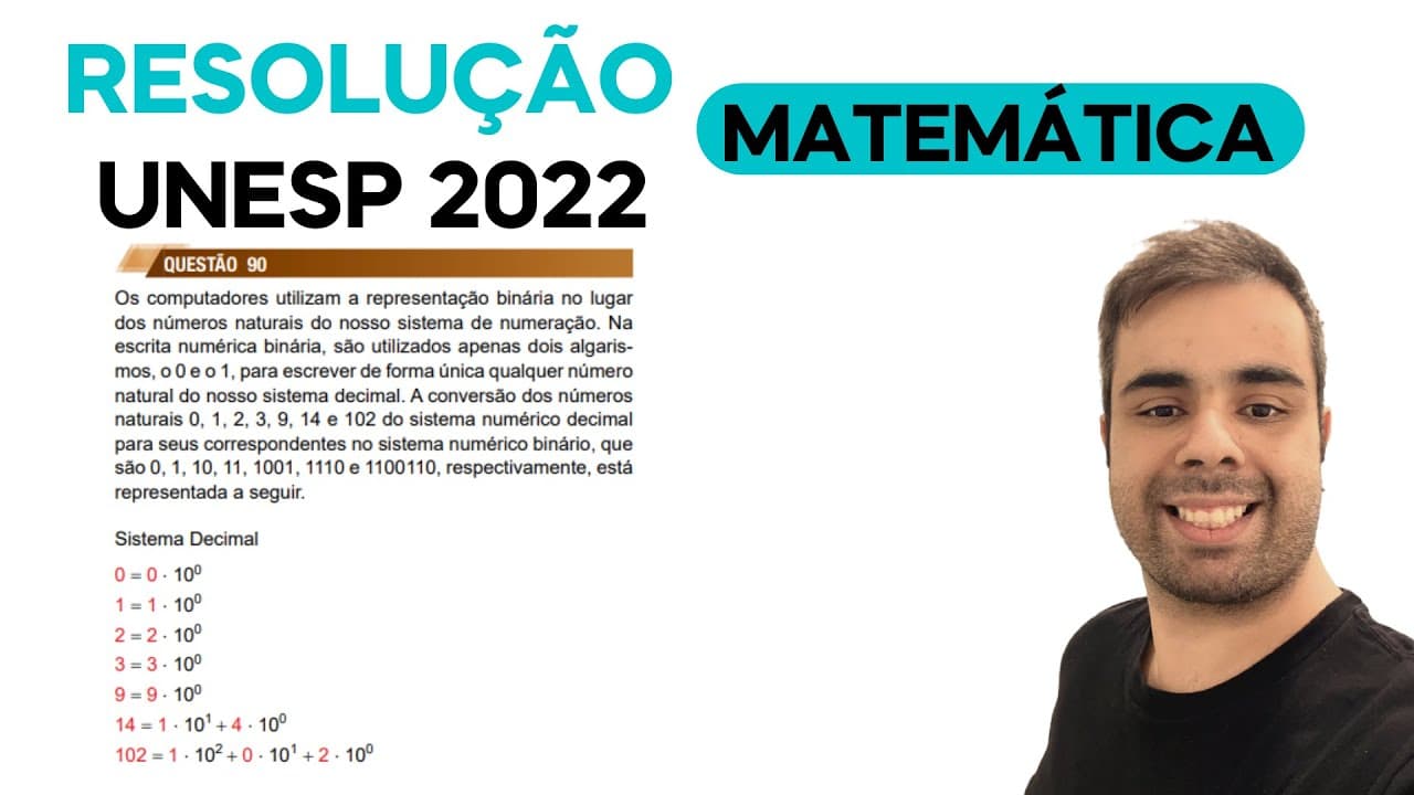 Thumbnail: UNESP 2022 – Os computadores utilizam a representação binária no lugar dos números naturais do nosso