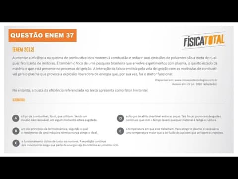 Thumbnail da aula: Lista 05 EXEMPLO 37 2a Lei da Termodinâmica