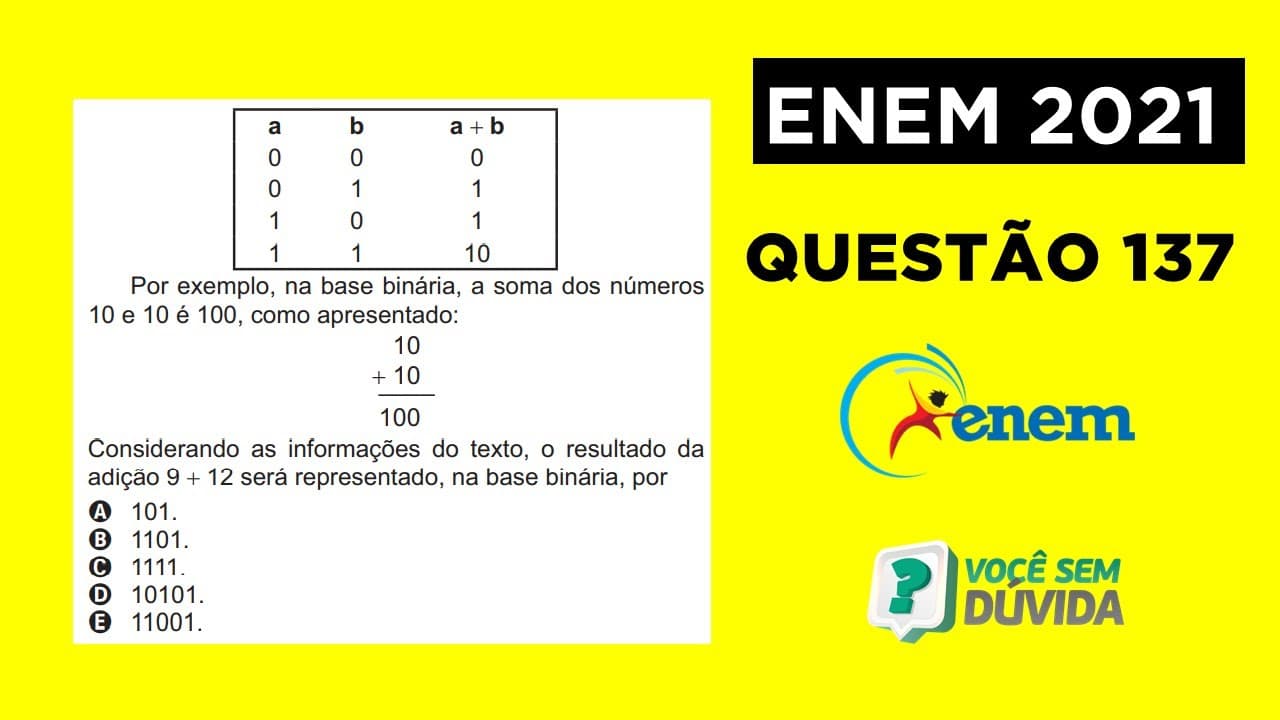 Thumbnail: Uma das bases mais utilizadas para representar um número é a base decimal. | Enem 2021