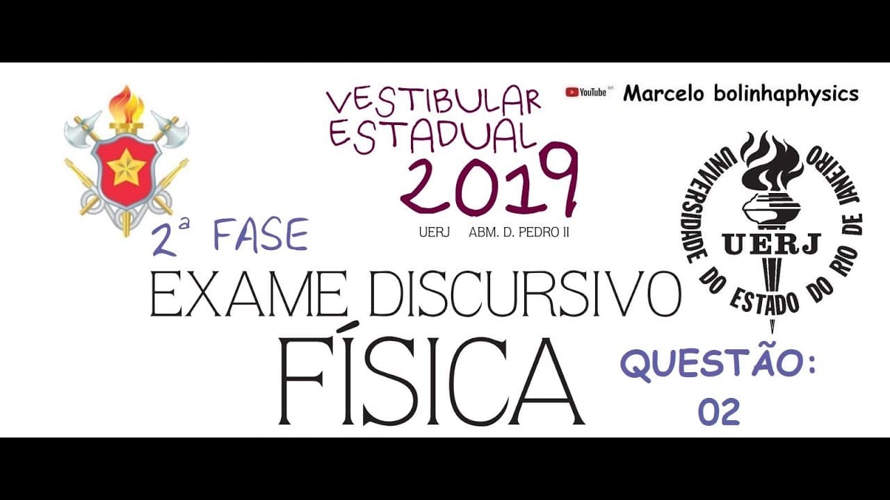 Thumbnail: Resolução da prova de FÍSICA – 2°FASE - EXAME DISCURSIVO– UERJ 2019. Questão 02.