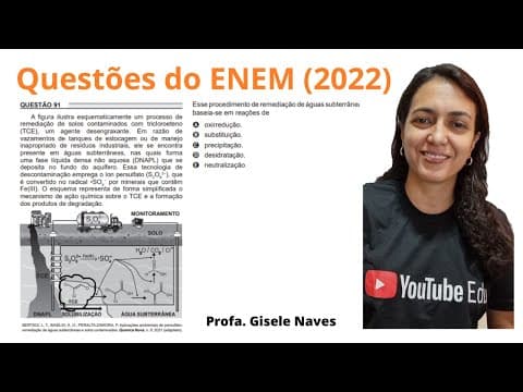 Thumbnail da aula: Correção de química ENEM 2022 - 91 - A figura ilustra esquematicamente um processo de ..