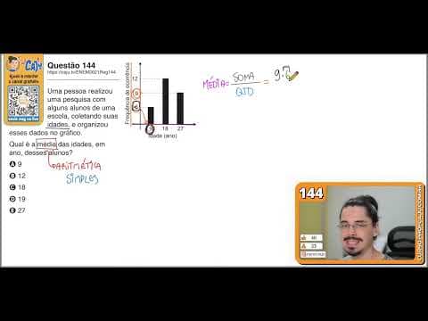 Thumbnail da aula: [ENEM 2021] 144 📘 MÉDIA ARITMÉTICA Uma pessoa realizou uma pesquisa com alguns alunos de uma escola