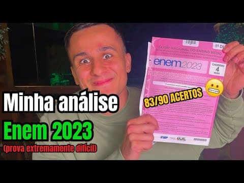 Thumbnail da aula: Minha análise ENEM 2023 (prova difícil), redação complexa