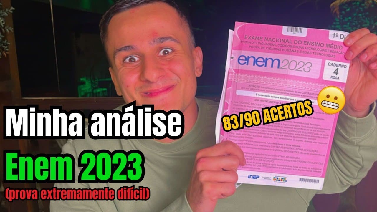 Thumbnail: Minha análise ENEM 2023 (prova difícil), redação complexa