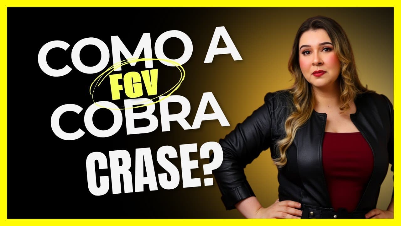 Thumbnail: 🚨 Caiu na FGV! Crase com Pegadinha Resolvida Passo a Passo – Você Marcaria Errado? 😱