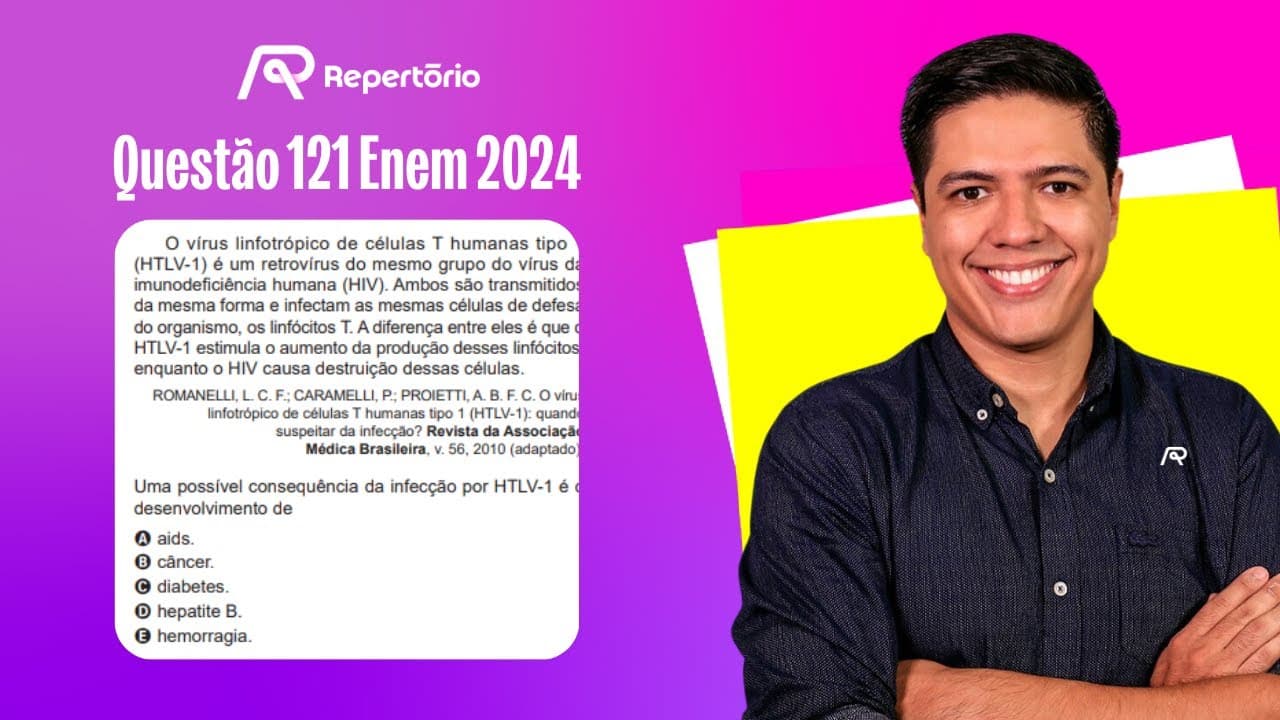 Thumbnail: [ENEM 2024] Questão 121: O vírus linfotrópico de células T humanas...