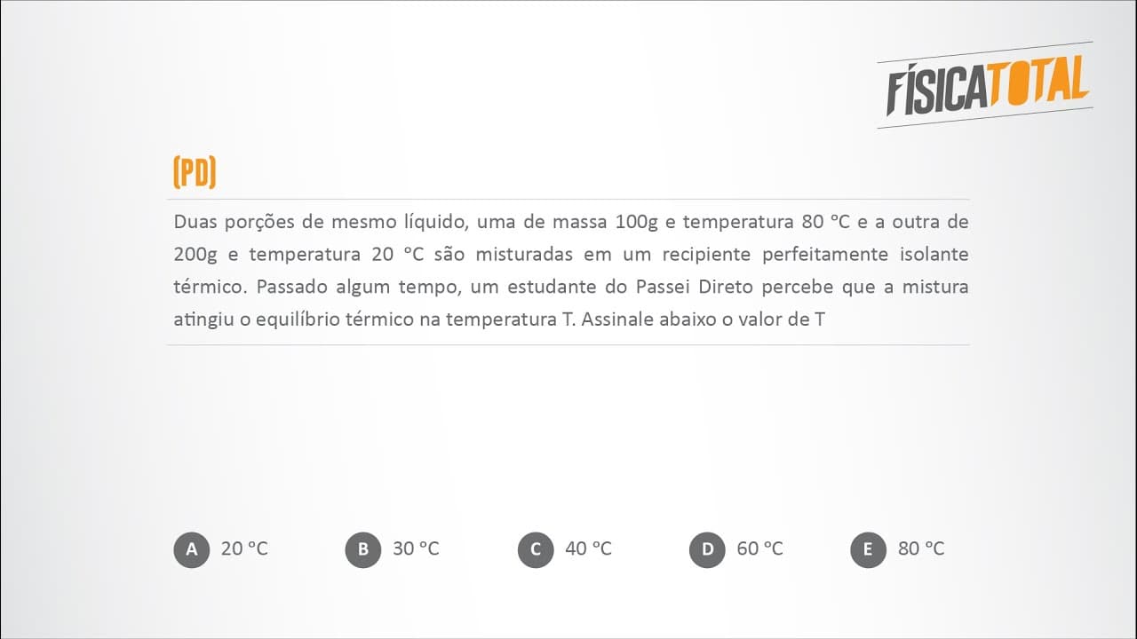 Thumbnail: Calorimetria | Dica Sensacional | Questão 01