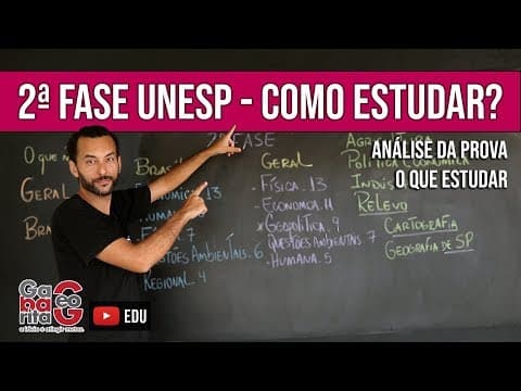 Thumbnail da aula: Revisão Segunda Fase UNESP | Como Estudar? Geografia