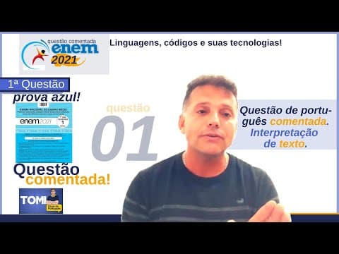 Thumbnail da aula: #Enem: questão de português comentada. Interpretação de texto