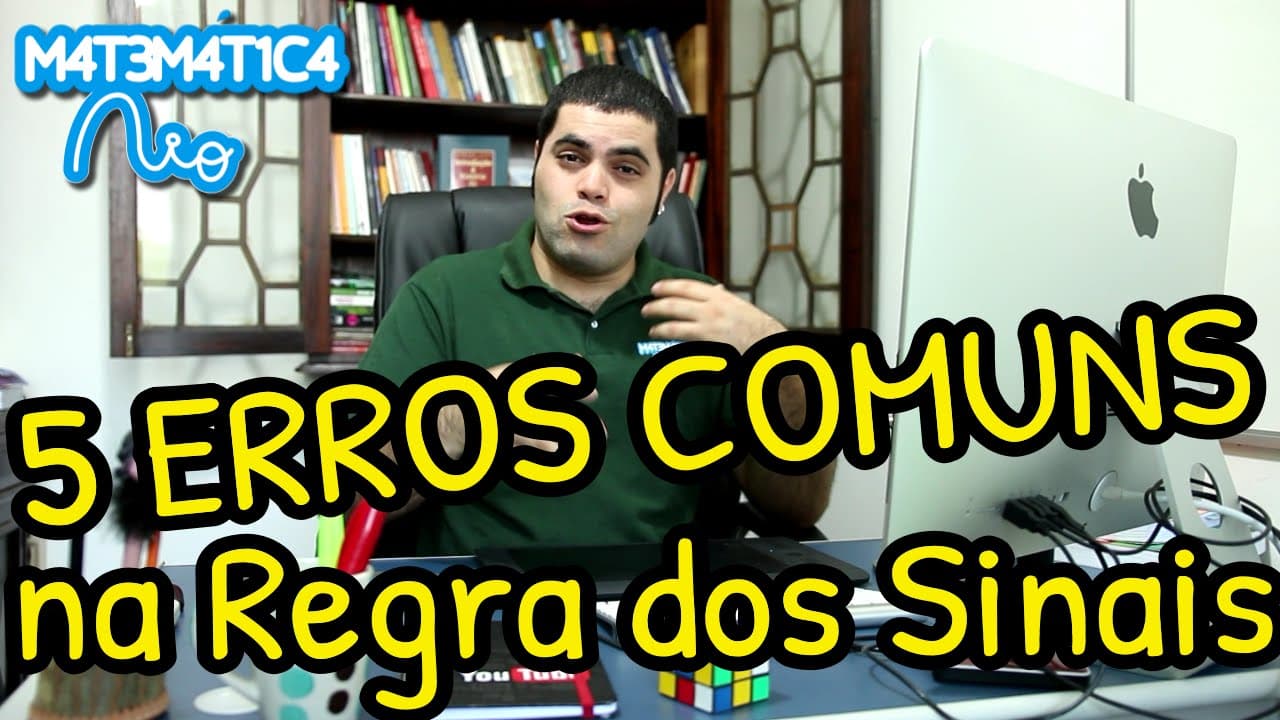 Thumbnail: 5 ERROS COMUNS NA REGRA DOS SINAIS | Matemática Rio