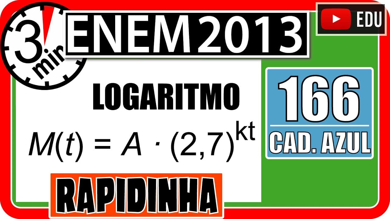 Thumbnail: 🏃[ENEM 2013] 166 📘 LOGARITMO Em setembro de 1987, Goiânia foi palco do maior acidente