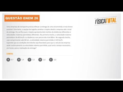 Thumbnail da aula: Lista 04 EXEMPLO 26 Velocidade Escalar Média