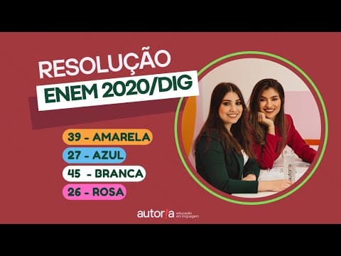 Thumbnail da aula: Enem 2020 Digital - Autoria Linguagem - Questão 39 | Linguagens, prova amarela