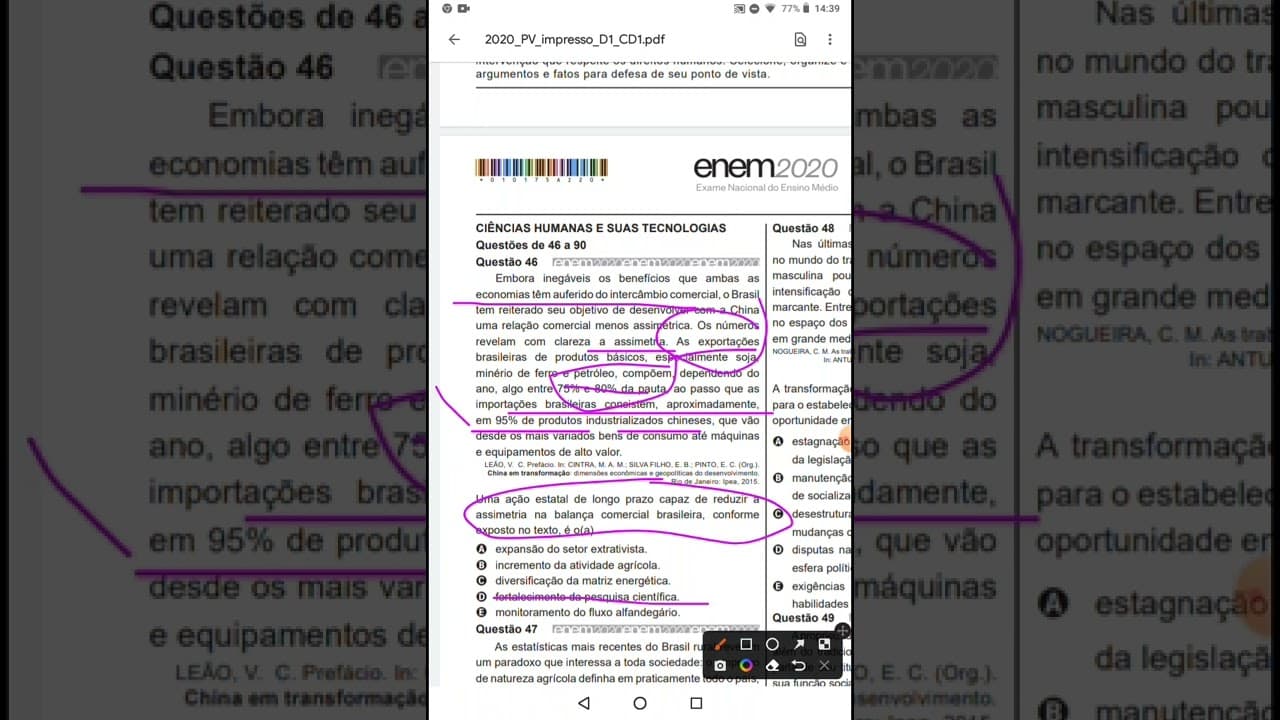 Thumbnail: Revisão humanas Enem 2022💖📚🤓 Questão 46 Enem 2020 caderno azul 📚 humanas