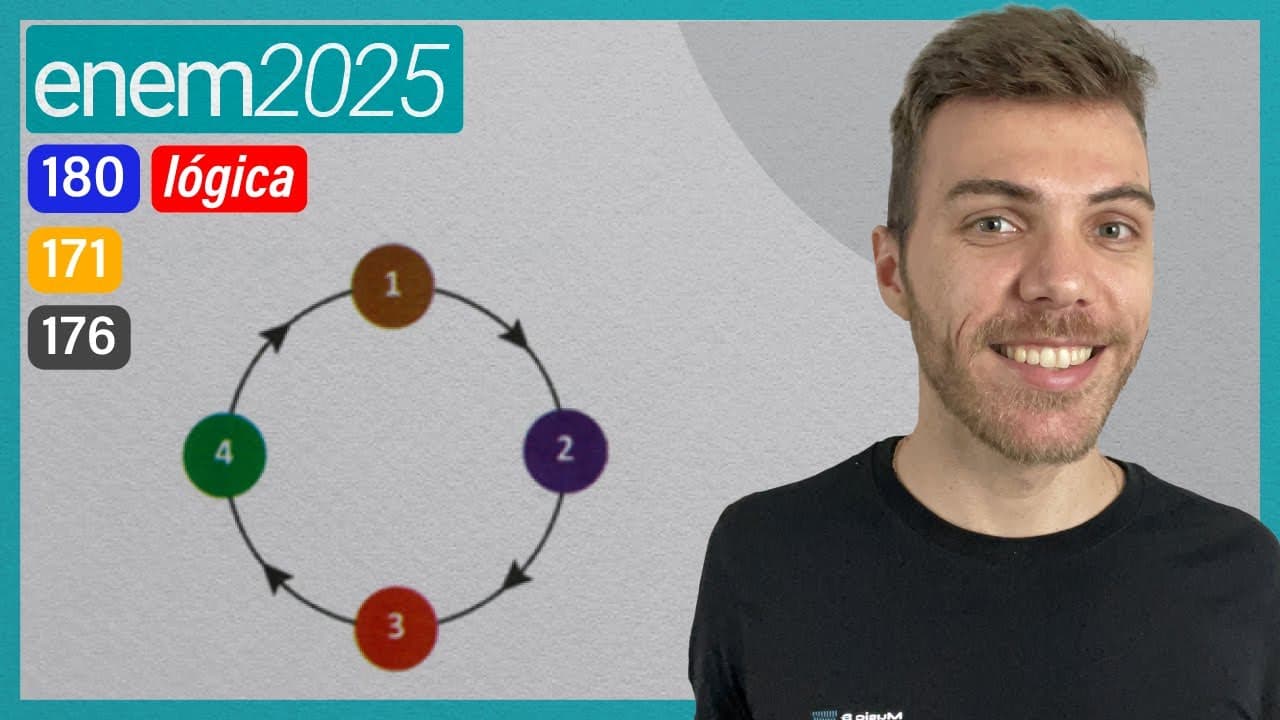 Thumbnail: ENEM 2025 - Quatro amigos, cada um com 100 moedas, criaram um jogo, no qual cada um assume uma das