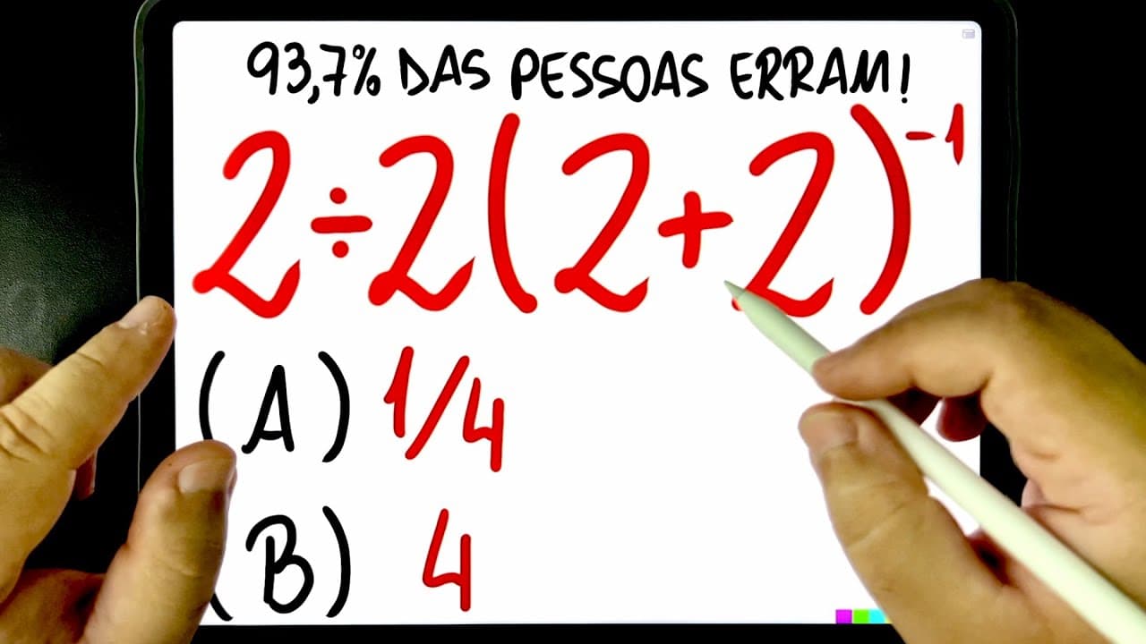 Thumbnail: 🔥 93,7% das Pessoas ERRAM ESSA EXPRESSÃO NUMÉRICA COM EXPOENTE NEGATIVO (elevado a menos 1)!