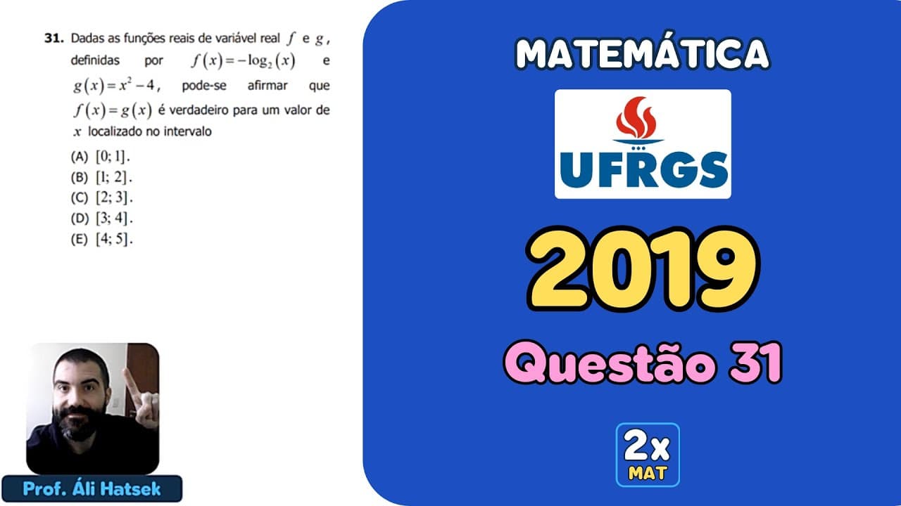 Thumbnail: Resolução Matemática UFRGS 2019 - Questão 31 | Matemática em Dobro