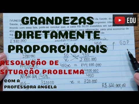 Thumbnail da aula: Grandezas Diretamente Proporcionais - Professora Angela