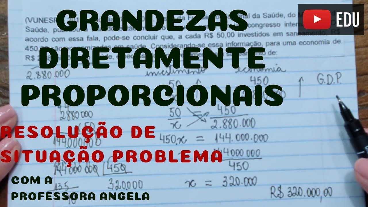 Thumbnail: Grandezas Diretamente Proporcionais - Professora Angela