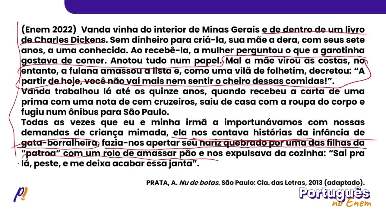 Thumbnail: ENEM 2022 - ESTUDOS DO TEXTO | Vanda vinha do interior de Minas Gerais e de dentro...