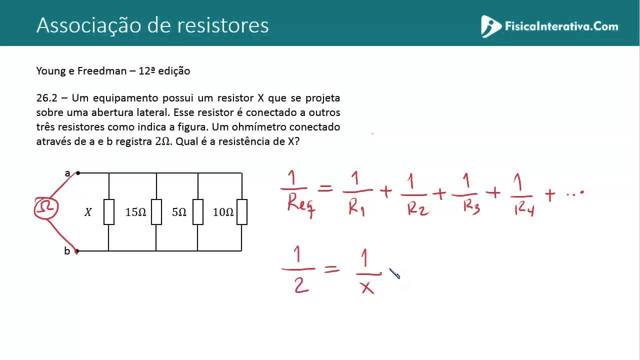 Thumbnail: Associação de resistores em paralelo - Exercício resolvido Q26.2