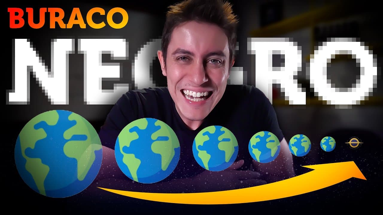 Thumbnail: Como transformar a TERRA em um BURACO NEGRO (Raio de Schwarzschild)