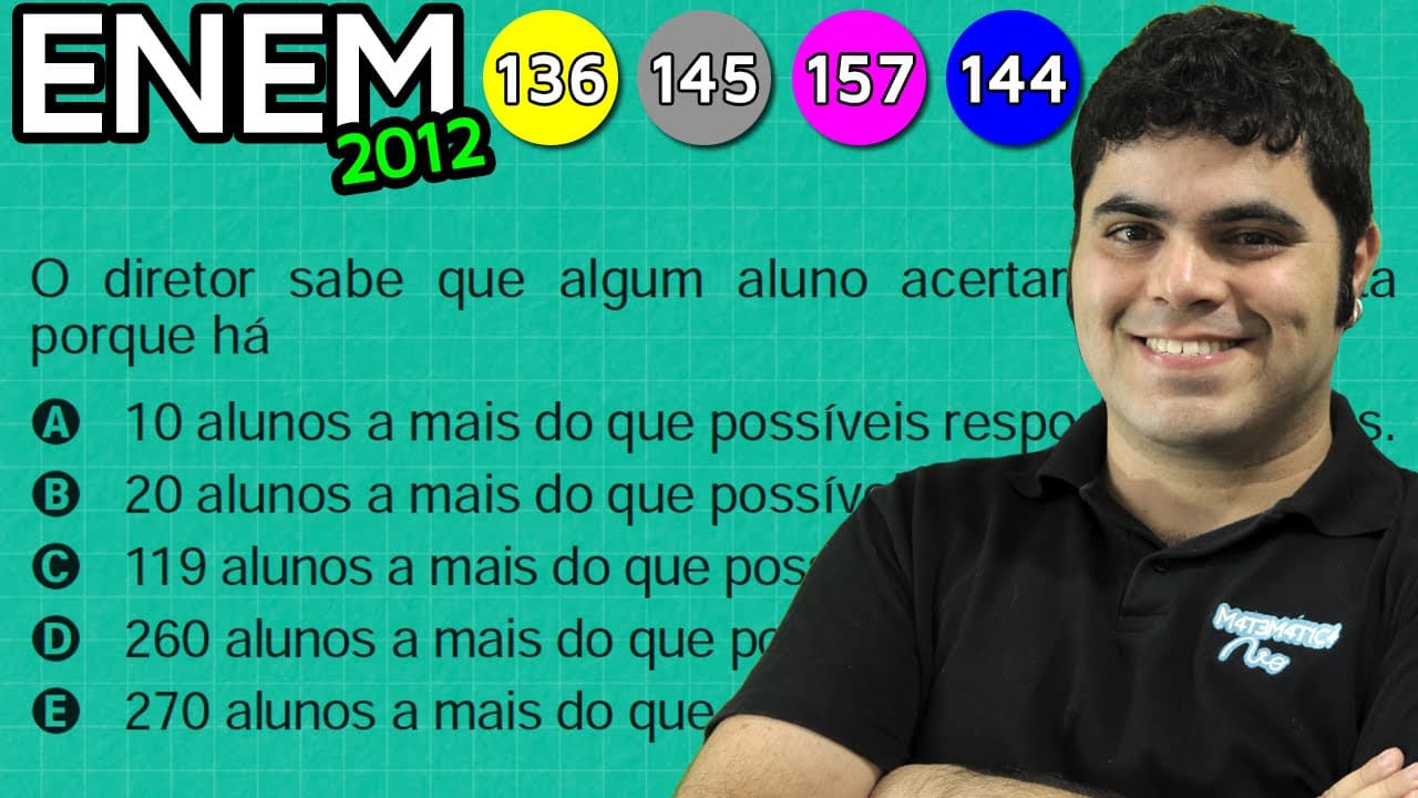 Thumbnail: ENEM 2012 Matemática #9 - CONTAGEM E PRINCÍPIO MULTIPLICATIVO