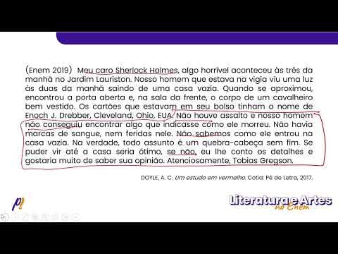 Thumbnail da aula: ENEM 2019 - Teoria Literária |Meu caro Sherlock Holmes, algo horrível aconteceu às três da manhã...