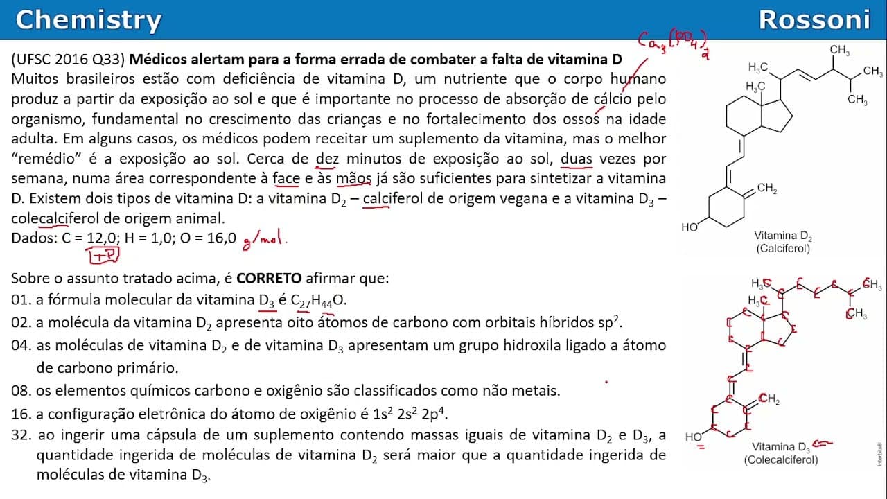 Thumbnail: UFSC 2016 Q33 - Vitamina D