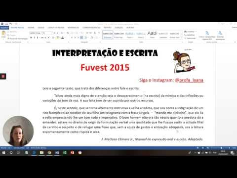 Thumbnail da aula: Interpretação e escrita - Fuvest 2015
