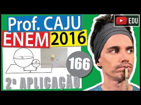 Thumbnail da aula: [ENEM 2016 2Ap] 166 📓 GEOMETRIA ESPACIAL A bocha é um esporte jogado em canchas, que são terrenos