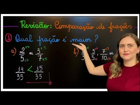 Thumbnail da aula: REVISÃO DE COMPARAÇÃO DE FRAÇÕES! QUAL FRAÇÃO É MAIOR? EXPLICAÇÃO PARA APRENDER MATEMÁTICA AGORA!