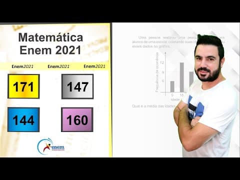 Thumbnail da aula: ENEM 2021 | Questão 171 (prova amarela) | Uma pessoa realizou uma pesquisa com alguns alunos [...]