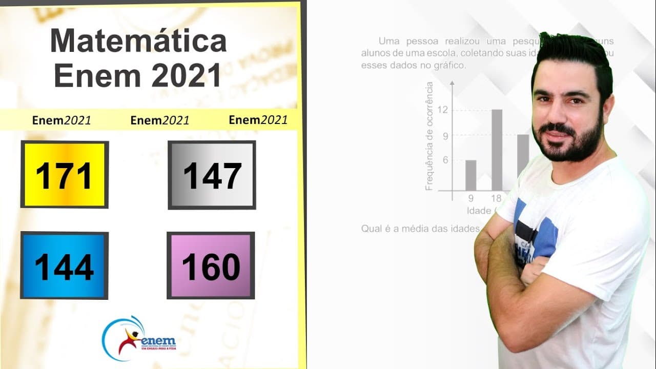Thumbnail: ENEM 2021 | Questão 171 (prova amarela) | Uma pessoa realizou uma pesquisa com alguns alunos [...]