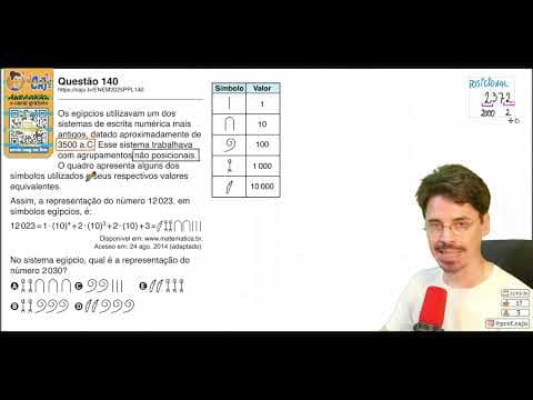 Thumbnail da aula: [ENEM 2025 PPL] 140 📘 SISTEMAS DE NUMERAÇÃO Os egípcios utilizavam um dos sistemas de escrita