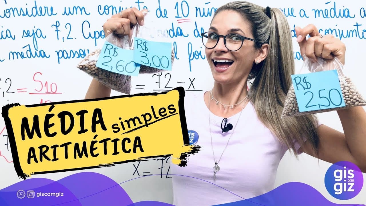 Thumbnail: MÉDIA ARITMÉTICA SIMPLES | MEDIANA E MODA |  \Prof. Gis/
