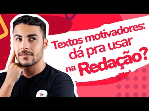 Thumbnail da aula: TEXTOS MOTIVADORES: DÁ PRA USAR NA REDAÇÃO DO ENEM? | Dica Nota 1000 | Romulo Bolivar