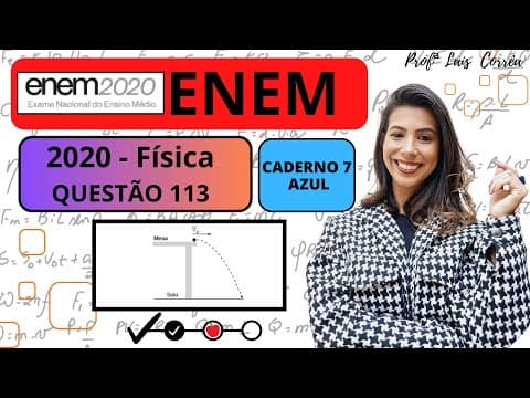 Thumbnail da aula: 🟣 FÍSICA / ENEM 2020 / QUESTÃO 113 / CADERNO AZUL / Nos desenhos animados, com frequência se vê...